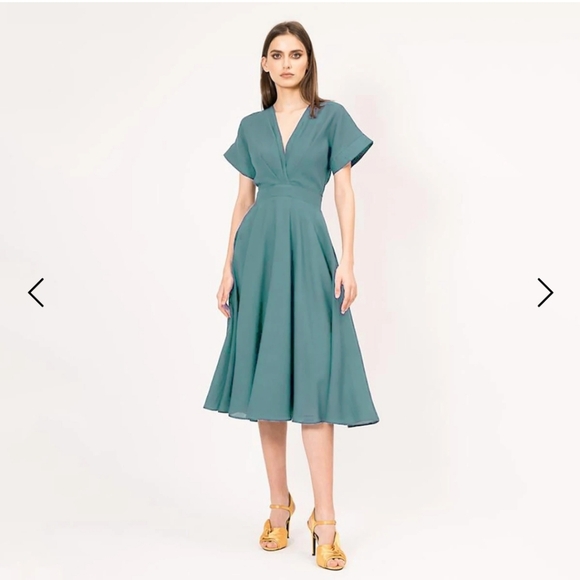 Wolf & Badger Midi Light Blue Cocktail Dress - Picture 2 of 5